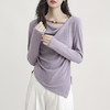 裁缝学苑AH73新款荡领褶皱长袖T恤纸样女装不规则打底衫短款上衣样板 商品缩略图4