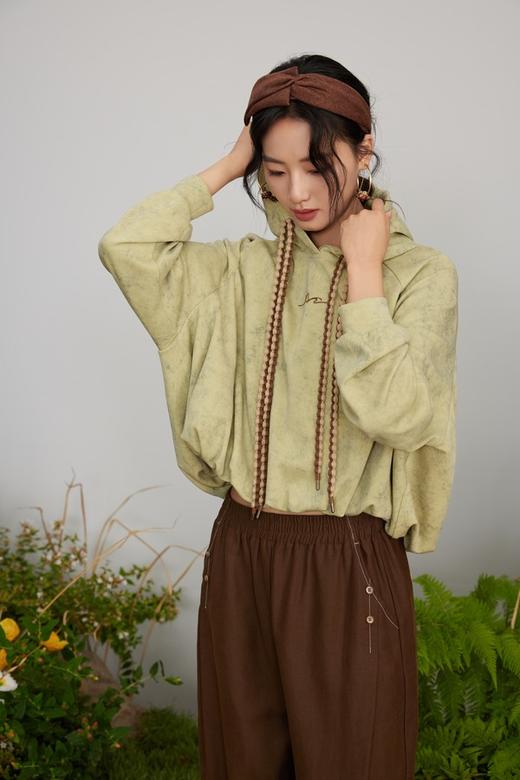 LNNNS 果绿色撞色编织带卫衣上衣 21308 商品图2