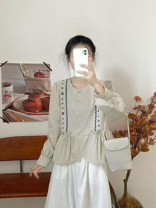 12.12错过没有！清货不退 绣花~【重工刺绣小衫】6533秋季新品重工绣花长袖小衫-喜出 商品图6