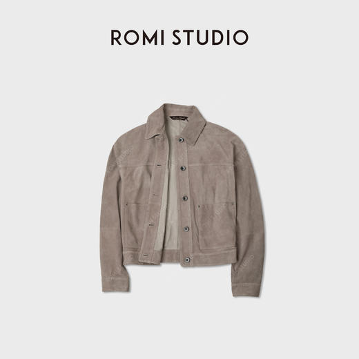 ROMI STUDIO“棕标甄选”进口小羊皮卓越质感翻领皮夹克 RWCWWG5998 商品图1