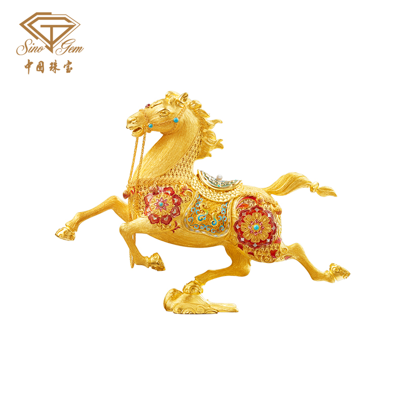 【预售】「飞黄腾达」古法黄金马年摆件 足金生肖礼物收藏送礼投资理财