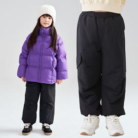 笛莎Deesha 2025冬季男女童休闲三防加厚束脚工装棉裤