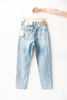 丹宁复古仔裤，YKK吉田拉链。美式磨白水洗宽松锥型牛仔裤C092568 商品缩略图7