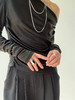 SIJIA｜AW2558 黑色醋酸针织褶皱上衣 商品缩略图2