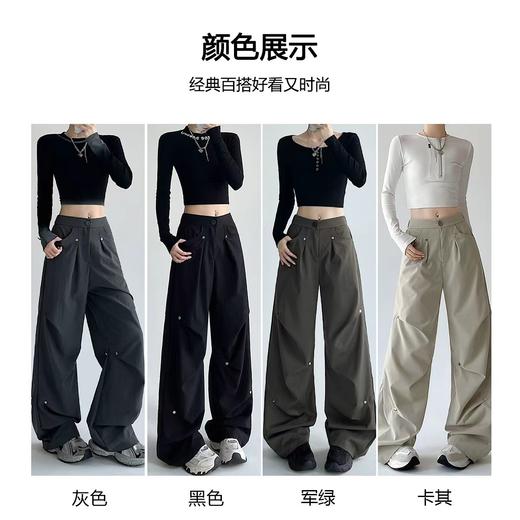 柳钉美式工装裤 提高腰线 拉长腿部比例 日常&通勤OL 商品图5