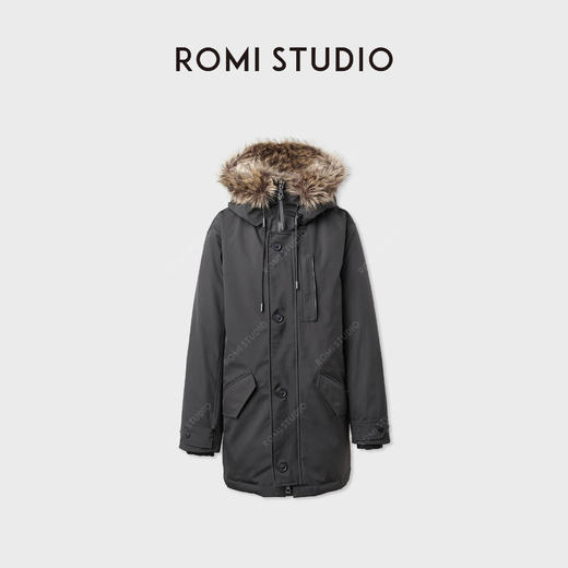 ROMI STUDIO“棕标系列*防风雨连帽派克高克重95白鹅绒服RWCWWG5976 商品图2