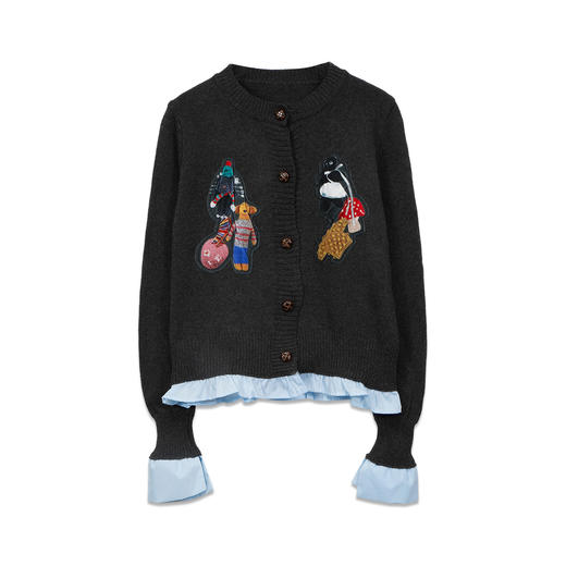 休闲卡通拼接毛衣开衫-纪念日百货门店同款165495275 商品图4