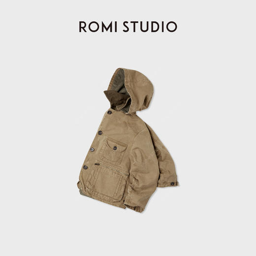 ROMI STUDIO“夹克季”重磅牛津布做旧多口袋秋冬厚外套RWCAWY6066【帽子可拆卸】 商品图4