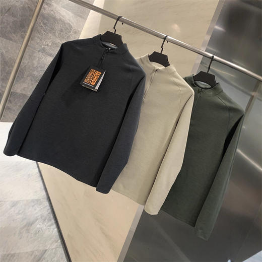 户外机能！透气弹力空气层！2025秋季男士半立领立领打底长袖T恤！ 商品图3