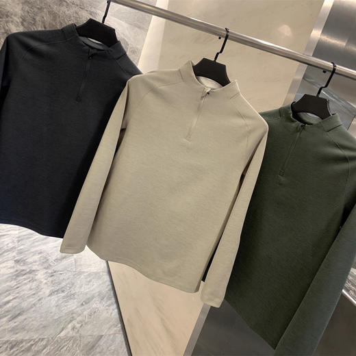户外机能！透气弹力空气层！2025秋季男士半立领立领打底长袖T恤！ 商品图4