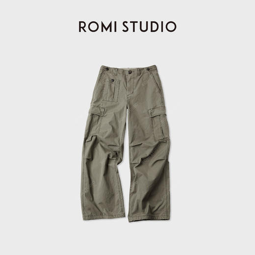 ROMI STUDIO“美式工装”多口袋平纹撞色抽拉腰头工装裤RWCAXY5149 商品图2
