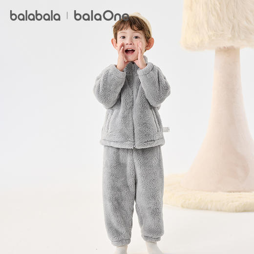 巴拉巴拉balaOne儿童睡衣套装2025冬季新款厚珊瑚绒男女童家居服 商品图2