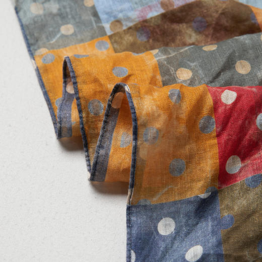 ROMI STUDIO“画作”100%高支亚麻双面艺术波点丝巾方巾RWCLPY6412 商品图4