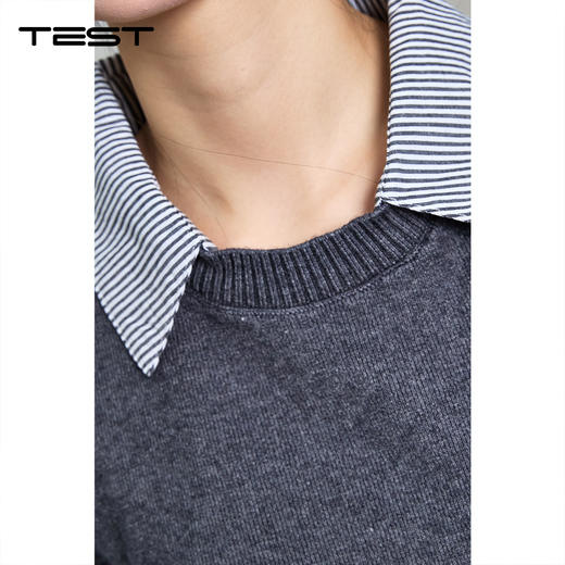 秋上新简约百搭针织拼接针织衫1253139 商品图5