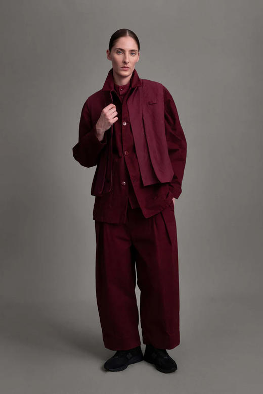 Toogood 25AW 覆盆子色涂蜡棉侍从马甲 商品图1