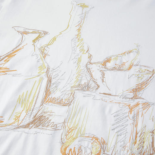 谜底中长款T恤长袖2025年冬季新品磨毛银线绣花斜开衩女254MT1603 商品图3