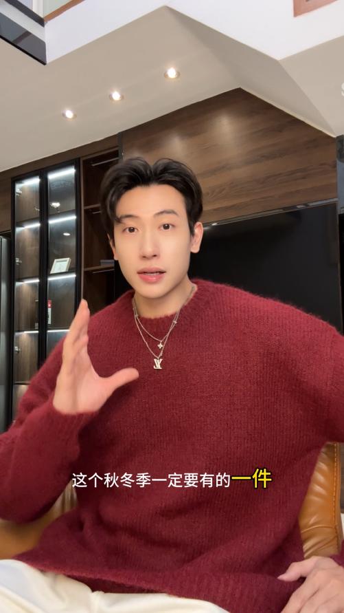 22625SDSA男士秋冬新款痞帅男装极简风宽松圆领针织衫纯色毛衣气质百搭 商品图0