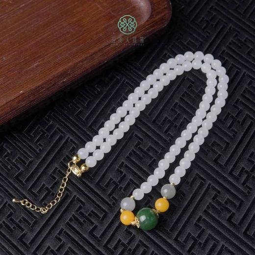 D和田玉项链-白玉diy圆珠项链约6 商品图0