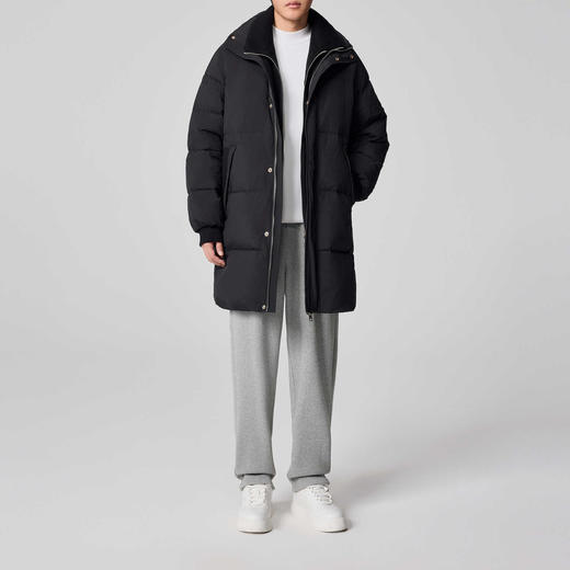 墨麦客男装毛织立领中长款男士羽绒服2024冬季新款鸭绒保暖外套。 商品图4