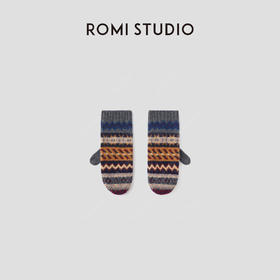 ROMI STUDIO“温暖呵护”费尔岛提花浓郁色彩保暖手套 RWCAPZ5359