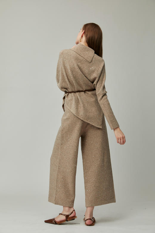 SAFICOO 优雅干练 松紧抽绳设计式阔腿裤 商品图2