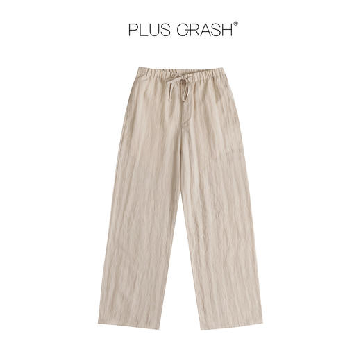 PLUS CRASH秋季老钱风雅痞老钱风松弛感纯色长袖衬衫休闲长裤 商品图7