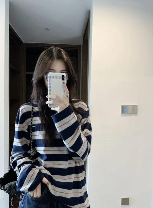 miu的配色都太喜欢了！敲显白的miu家条纹长袖T恤！ 商品图7