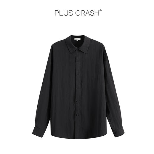 PLUS CRASH秋季老钱风雅痞老钱风松弛感纯色长袖衬衫休闲长裤 商品图4