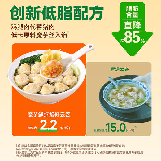 【野人日记魔芋鲜虾蟹籽云吞】低脂轻卡 多重优质蛋白只只都有大颗虾 204g/盒 商品图2