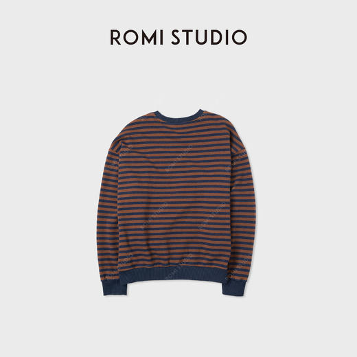 ROMI STUDIO“碰撞规律”德国织机环保棉质条纹套头卫衣RWCAST6249 商品图2
