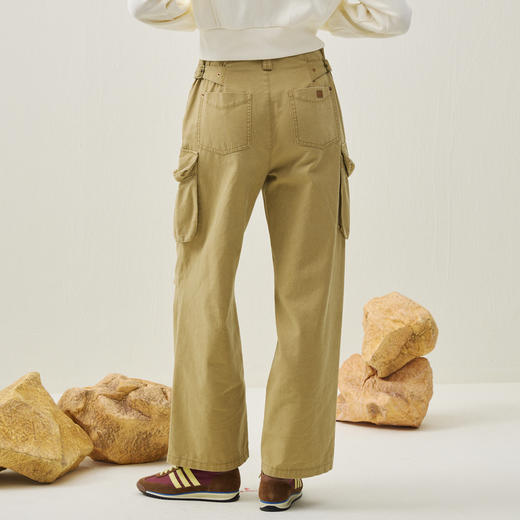 谜底直筒裤长裤2025冬季新品可调节腰立体口袋工装裤女254MK1628 商品图2