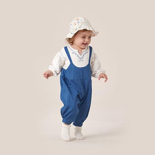 英氏女宝连体衣婴儿衣服春秋假两件吊带牛仔哈衣爬服YRHAJ1P216A 商品图1