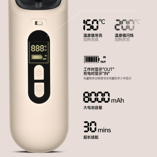 金稻无线直发梳夹板新款直板夹梳子便携负离子不伤发无线卷发棒 商品图1