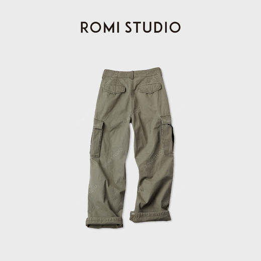 ROMI STUDIO“美式工装”多口袋平纹撞色抽拉腰头工装裤RWCAXY5149 商品图1