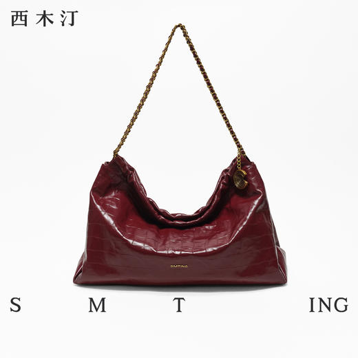 【种草好物馆专属】西木汀 悠途 头层牛皮包包新款女托特包大容量链条包红色婚包5868/5709 商品图1