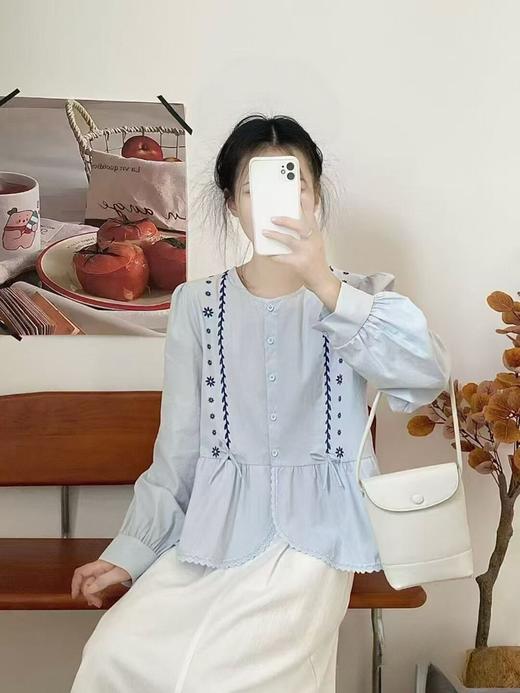 12.12错过没有！清货不退 绣花~【重工刺绣小衫】6533秋季新品重工绣花长袖小衫-喜出 商品图4