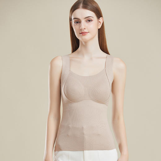超值两件，可任选【固定内杯！免穿文胸】轻暖入冬，秋冬德绒保暖背心女羊毛桑蚕丝加绒加厚发热无痕带胸垫一体内衣女不臃肿。rb 商品图5