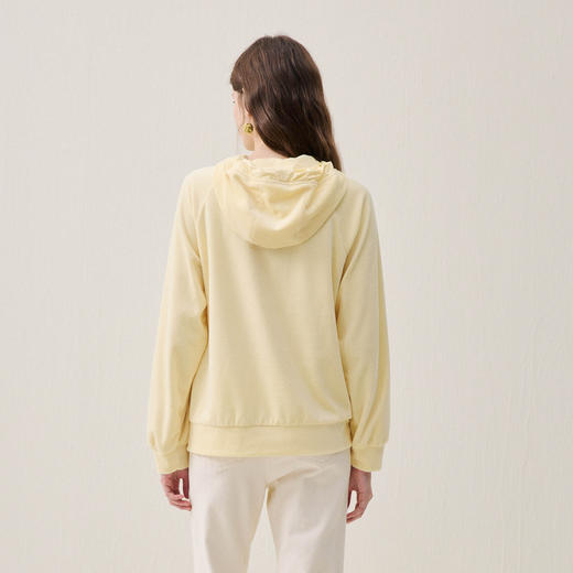 谜底连帽卫衣长袖2025年冬季新品纯色亲肤百搭中长款女254MV1652 商品图2