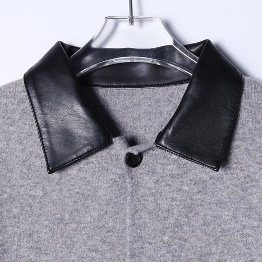 M056SDSA秋冬新款痞帅男装时尚拼色翻领针织衫百搭慵懒风毛衣外套宽松 商品图1