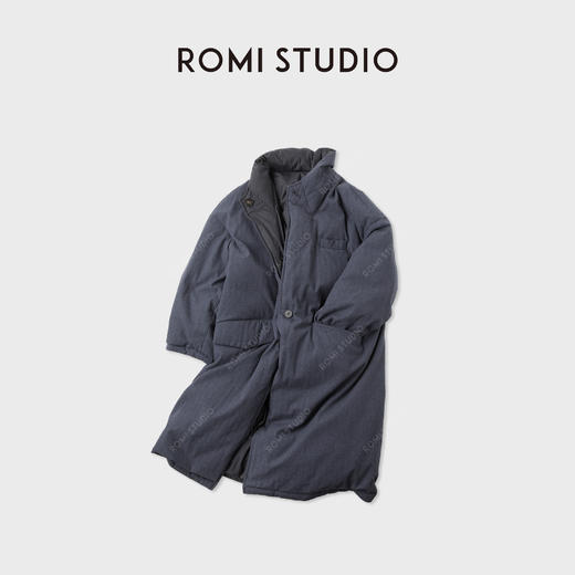 ROMI STUDIO冬日暖阳*95白鹅绒人字纹保暖长款鹅绒外套RWCWW86210 商品图1