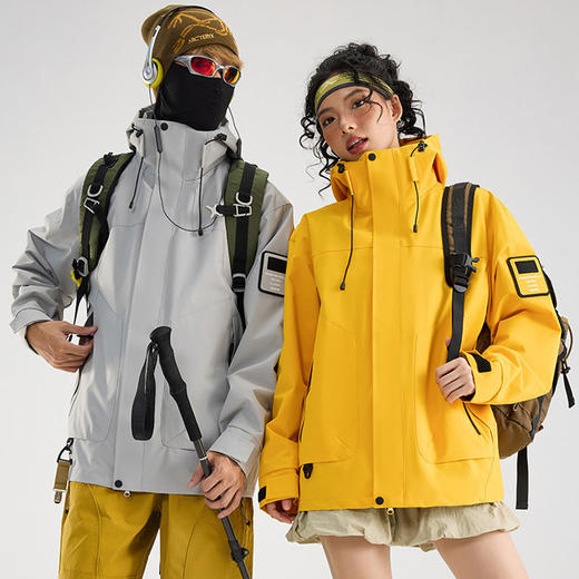 半身缘男装 冬季两件套户外防风防水三合一羽绒可拆卸冲锋衣254212U010610141 商品图5