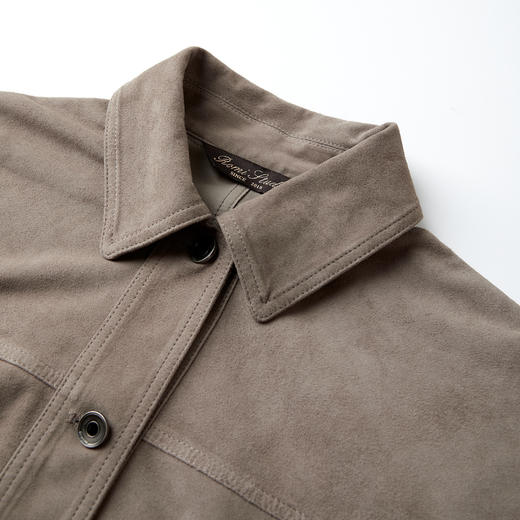 ROMI STUDIO“棕标甄选”进口小羊皮卓越质感翻领皮夹克 RWCWWG5998 商品图3