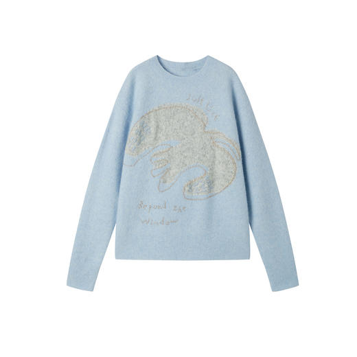 谜底套头针织衫长袖2025年冬季新品蓬松保暖亲肤毛衣女254MZ1858 商品图4