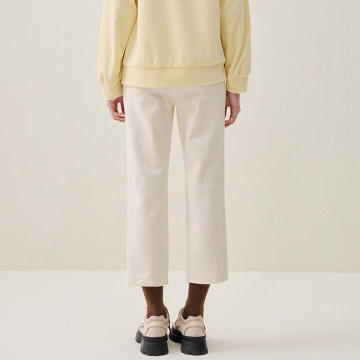 谜底白色牛仔裤烟管裤2025年冬季新品挺括修身九分裤女254MJ1604 商品图2