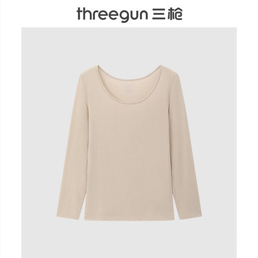 Threegun三枪 60支热力弹华绒圆领女士肌底衣-T20088A01 商品图4