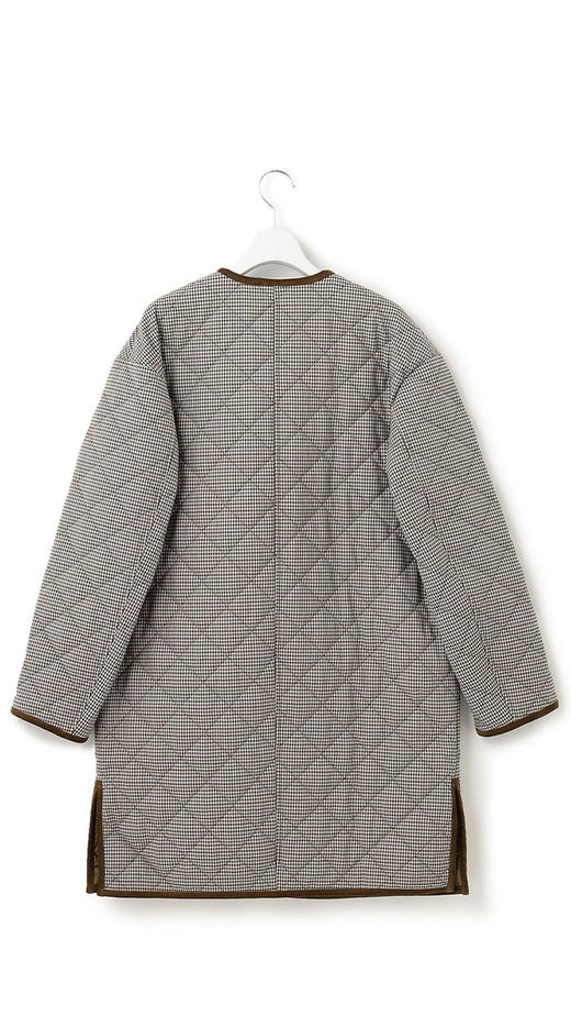 23区日系秋冬季通勤宽松款圆领中长款棉衣千鸟格厚棉袄商场同款 商品图4