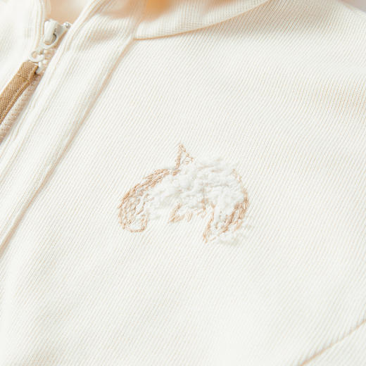 谜底连帽卫衣开衫长袖2025冬季新品飞鸟刺绣柔软厚实女254MV1636 商品图3