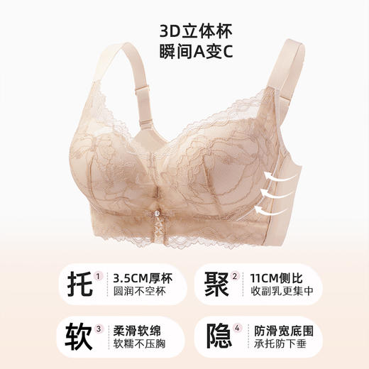 雅黛俪小胸聚拢显大女士内衣性感蕾丝提拉收副乳文胸罩 商品图1