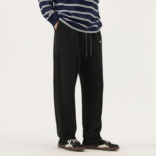 gxg.jeans男装冬季热卖黑色收口针织休闲裤长裤简约休闲日常通勤休闲裤J24X024102 商品图1