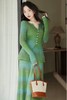SIA SAYLOR 绿色渐变针织开衫半裙套装 21440 商品缩略图4